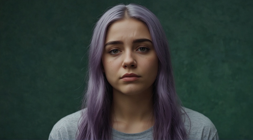1920-a-sad-looking-woman-with-purple-hair
